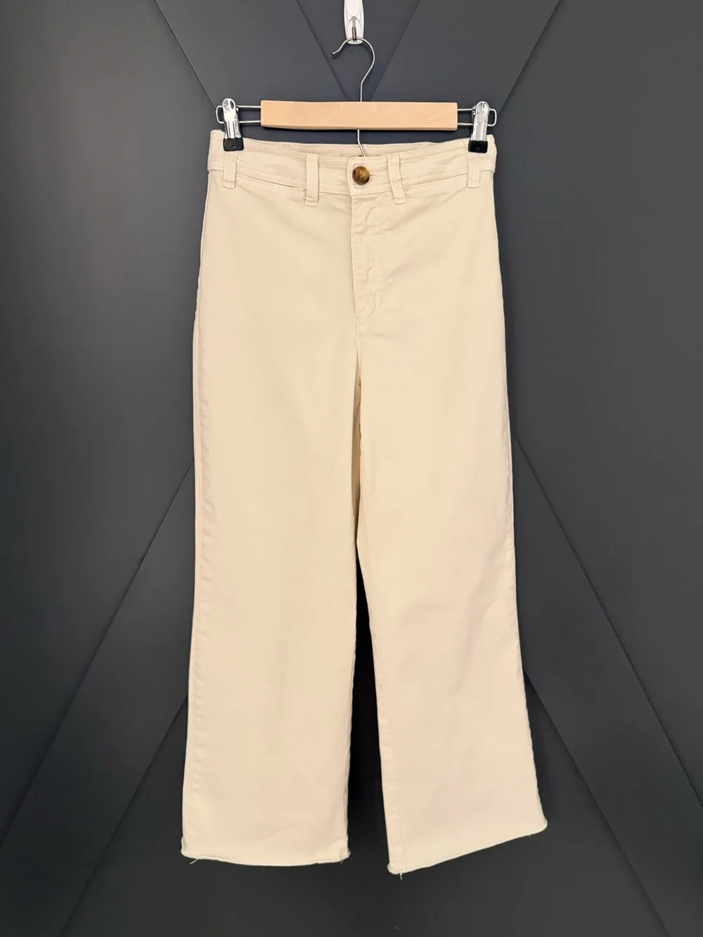 Marine Layer Bridget High-Rise Wide Leg Cream Pants - Picture 6 of 10